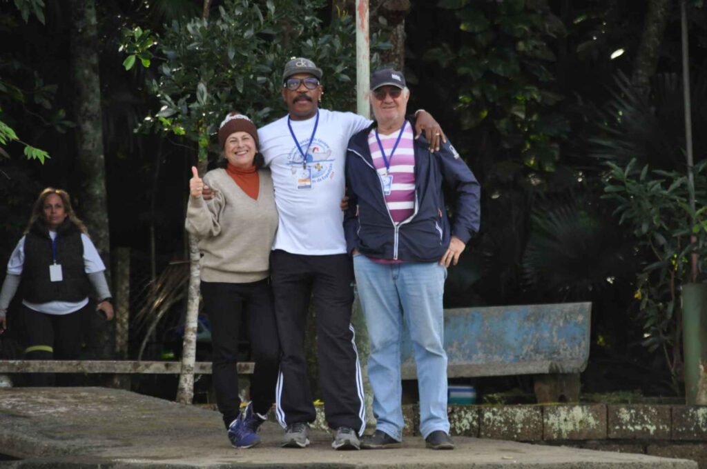 Parada de almoço no 1o Dia
Na foto Marilda, Arnaldo e Mingo